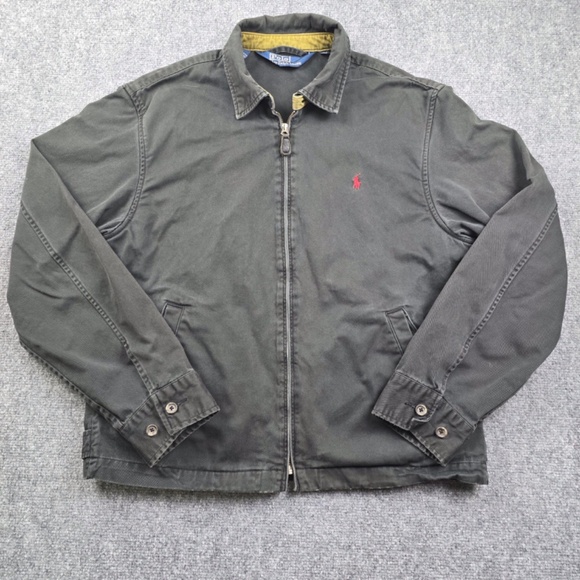 VINTAGE Polo Ralph Lauren Harrington Bomber Jacket - Men's Medium - Faded Black - Picture 1 of 9
